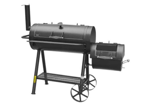 HECHT SENTINEL-XL Faszenes kerti grill, smoker, két tűztér, nagy méret