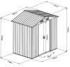 Kerti szerszámtároló ház kb. 1,8 X 1,2 méter alapterület, fém, zöld-fehér MAXTORE 65